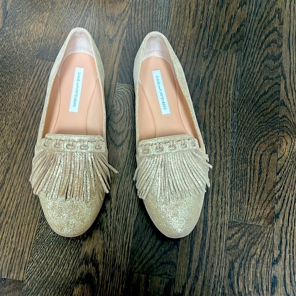Diane von Furstenberg Gold Metallic Flats
